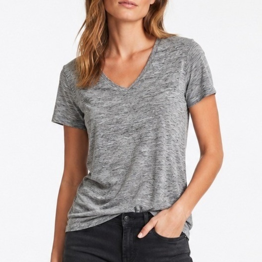 SPX XL V-Neck T-Shirt Grey Space Dye Heather Short Sleeve Activewear